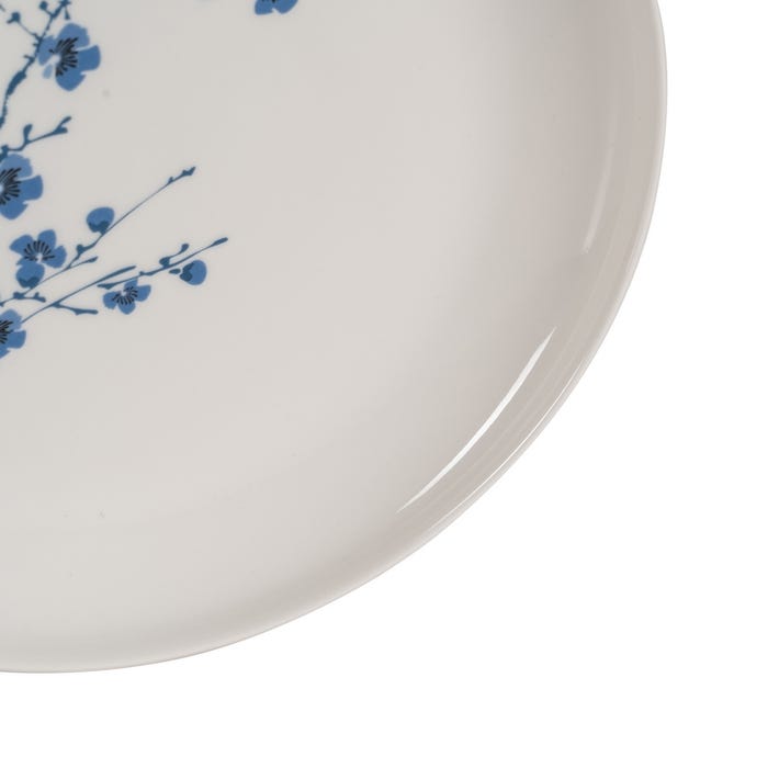 Plato Llano Oriental Blanco-Azul 26,50 X 26,50 Cm