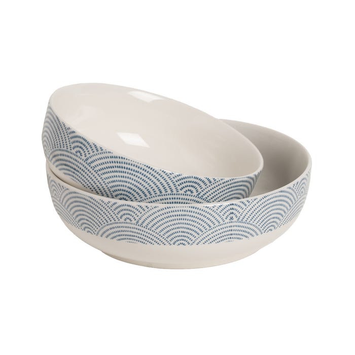 Bowl Oriental Blanco-Azul Porcelana 15,50 X 15,50 X 5,50 Cm