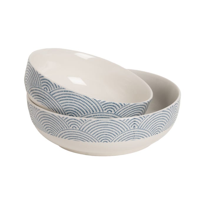 Oriental White-Blue Porcelain Bowl 15.50 X 15.50 X 5.50 Cm