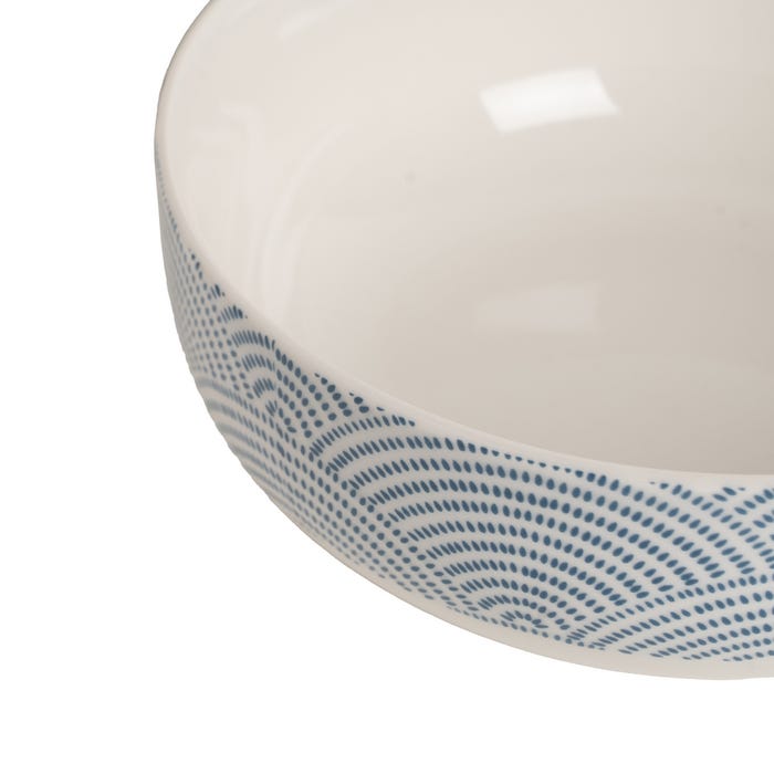 Bowl Oriental Blanco-Azul Porcelana 15,50 X 15,50 X 5,50 Cm