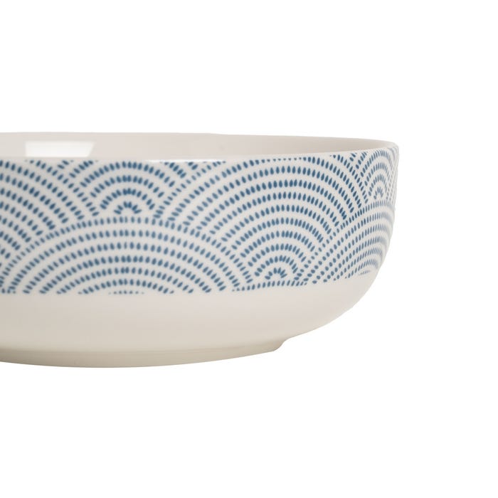 Bowl Oriental Blanco-Azul Porcelana 15,50 X 15,50 X 5,50 Cm