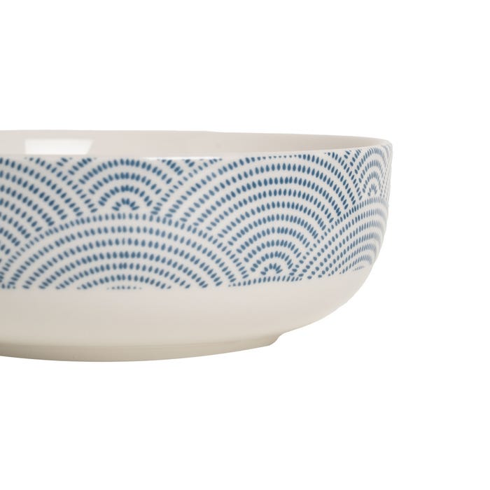 Oriental White-Blue Porcelain Bowl 15.50 X 15.50 X 5.50 Cm