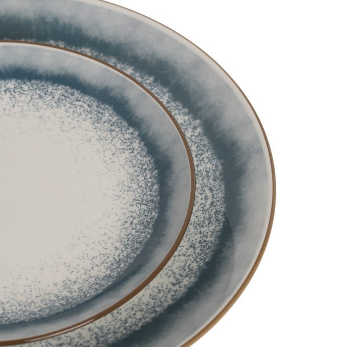 Vajilla 18 Piezas Azul Porcelana Cocina 1 Cm