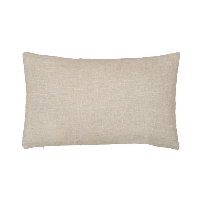 Cojín Crema Algodón-Poliéster Decoración 50 X 30 Cm