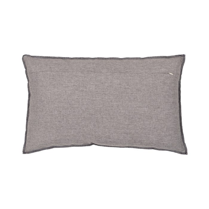Cojín Gris Poliester-Algodón Decoración 50 X 30 Cm