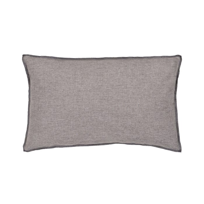 Cojín Gris Poliester-Algodón Decoración 50 X 30 Cm