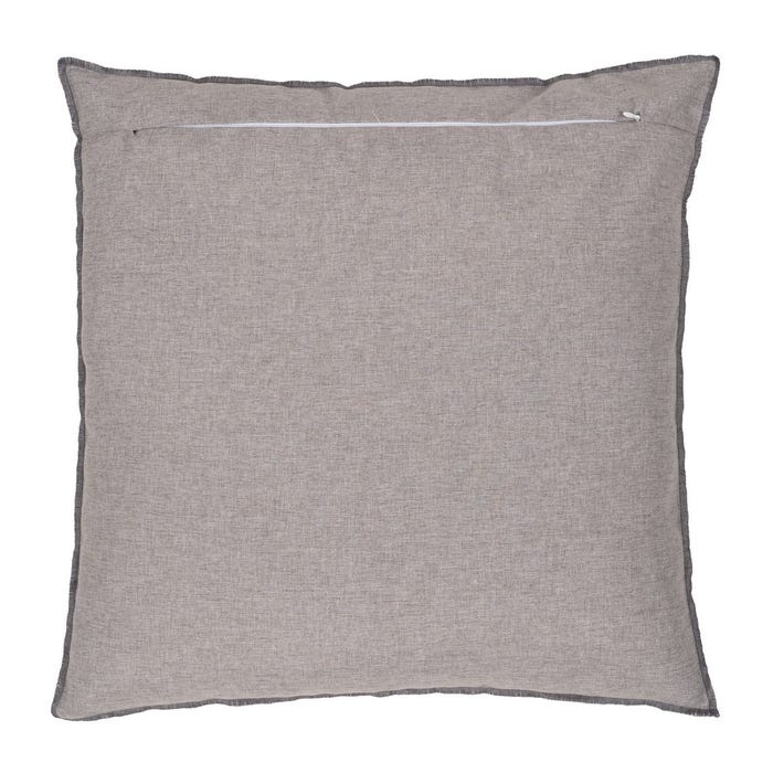Cojín Gris Poliester-Algodón Decoración 55 X 55 Cm