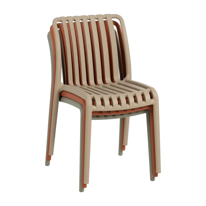 Beige Outdoor Polypropylene Chair 50 X 58 X 80 Cm