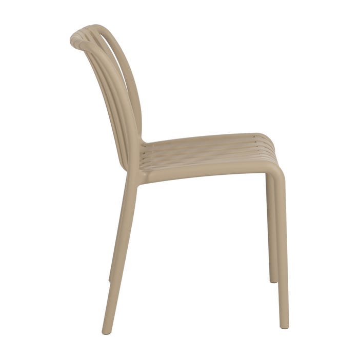 Beige Outdoor Polypropylene Chair 50 X 58 X 80 Cm
