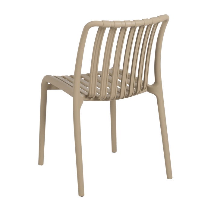 Beige Outdoor Polypropylene Chair 50 X 58 X 80 Cm