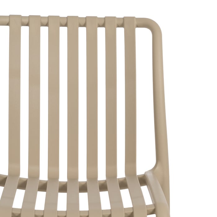 Beige Outdoor Polypropylene Chair 50 X 58 X 80 Cm