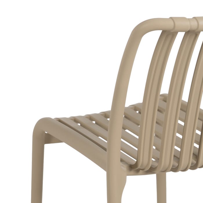 Beige Outdoor Polypropylene Chair 50 X 58 X 80 Cm