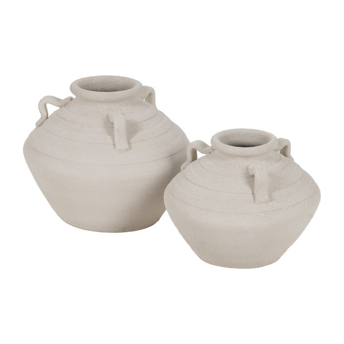 Jarrón Blanco Cerámica Decoración 34 X 34 X 30 Cm