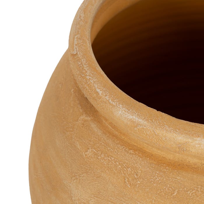 Decoração de vaso de cerâmica de baunilha 38 x 38 x 40 cm