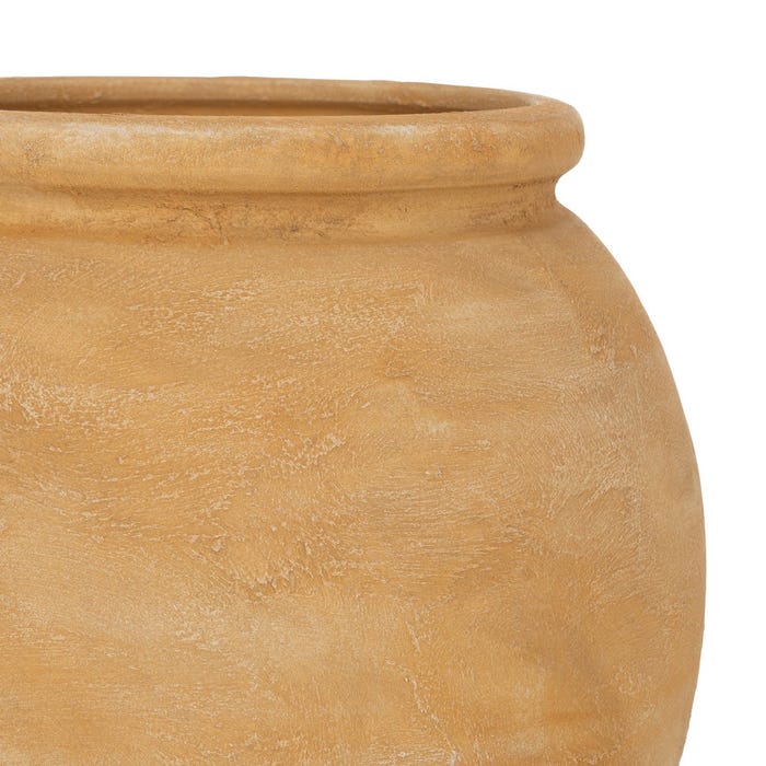 Decoração de vaso de cerâmica de baunilha 38 x 38 x 40 cm