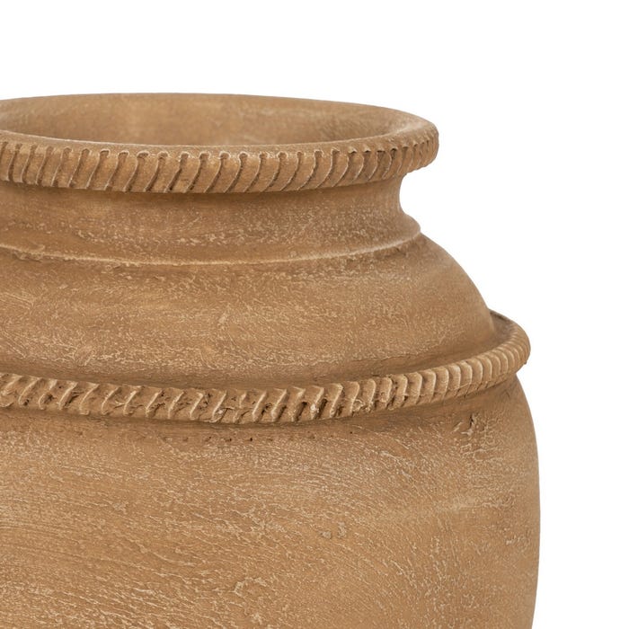 Jarra decorativa de cerâmica bege 27 x 27 x 37 cm