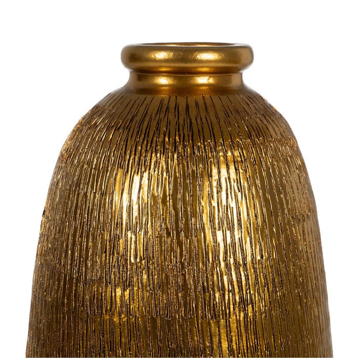 Vaso Dourado Cerâmico Decoração 30 X 30 X 80 Cm