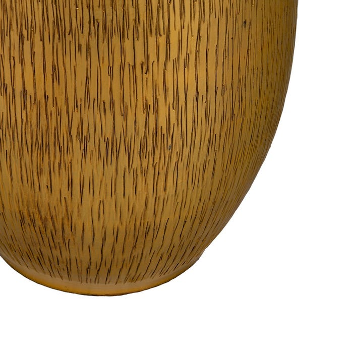 Vaso Dourado Cerâmico Decoração 30 X 30 X 80 Cm