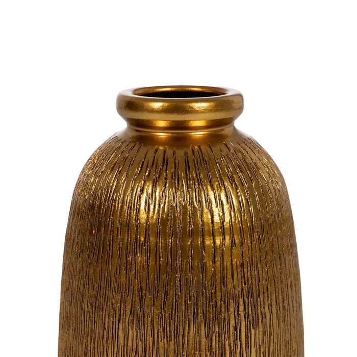 Vaso Dourado Cerâmico Decoração 21 X 21 X 30 Cm