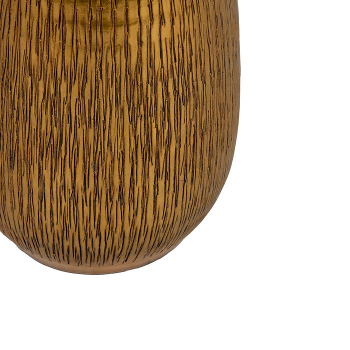 Vaso Dourado Cerâmico Decoração 21 X 21 X 30 Cm