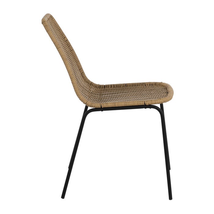 Cadeira de exterior em aço Pe-Steel natural 49 x 62 x 83 cm