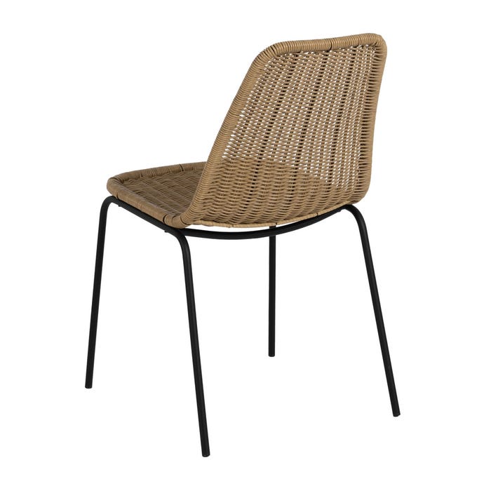 Cadeira de exterior em aço Pe-Steel natural 49 x 62 x 83 cm