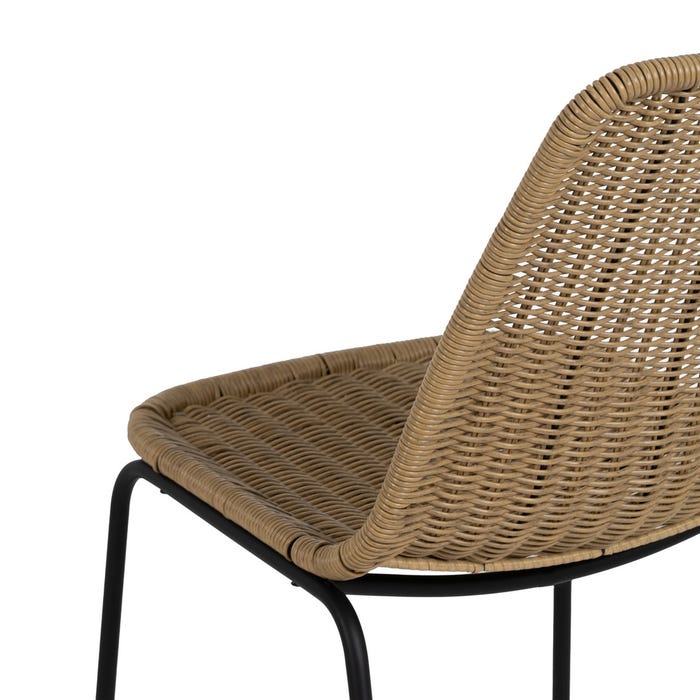 Cadeira de exterior em aço Pe-Steel natural 49 x 62 x 83 cm