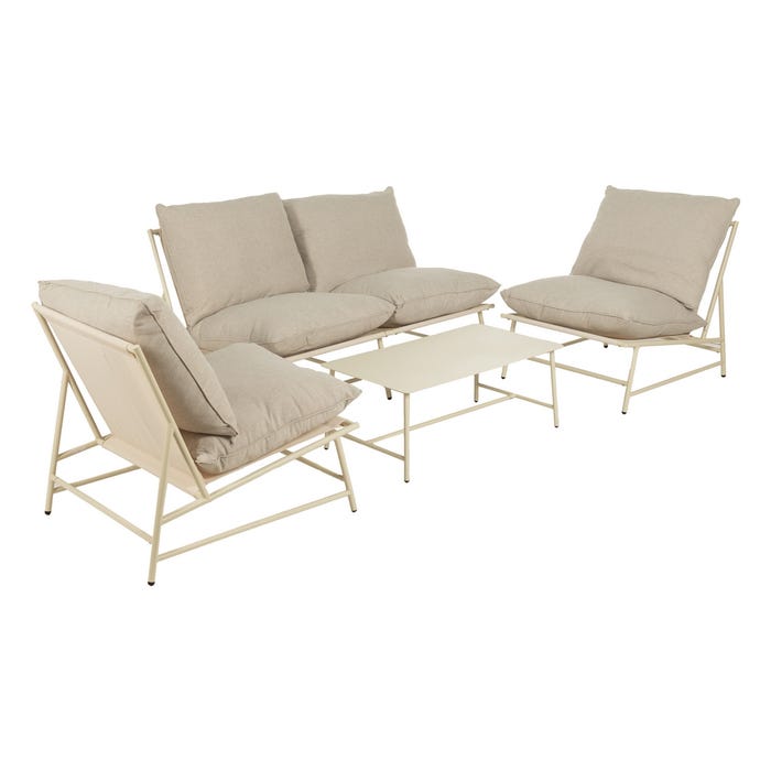 Conjunto de jardim externo de aço bege 1 cm