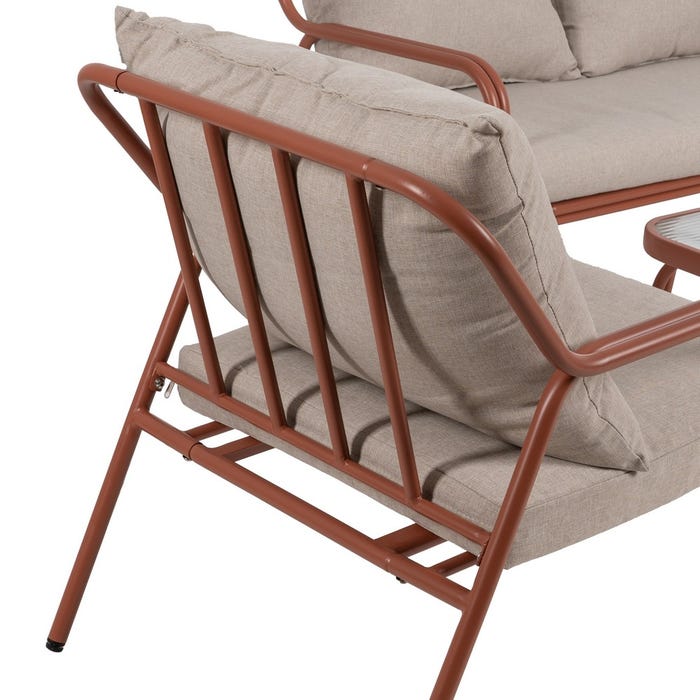 Conjunto de jardim externo de aço terracota 1 cm