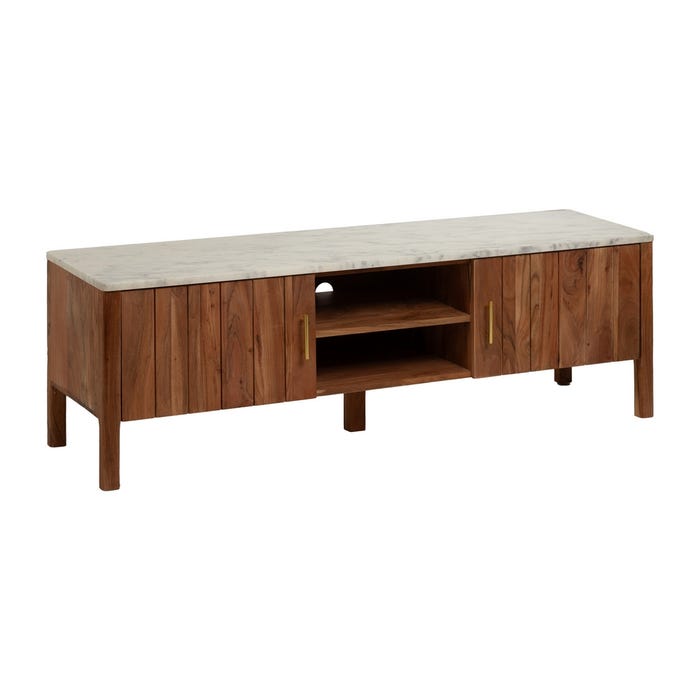 Mueble Tv Natural Acacia Salón 141 X 41 X 45 Cm