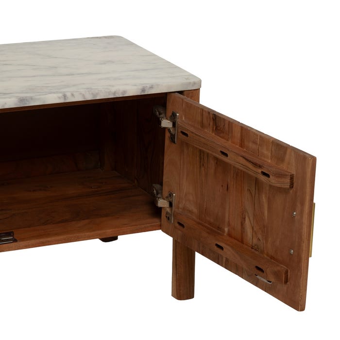 Mueble Tv Natural Acacia Salón 141 X 41 X 45 Cm