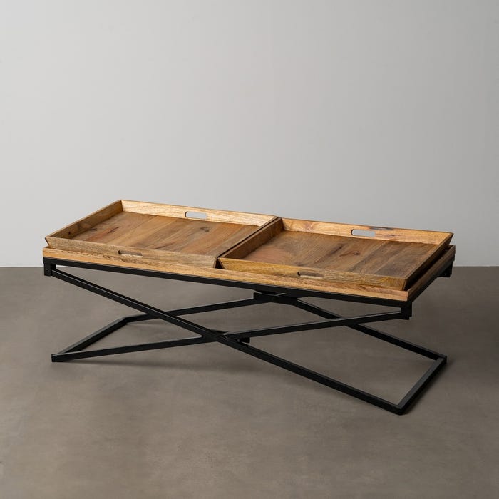 Mesita Natural Madera De Mango Salón 115 X 50 X 35,50 Cm