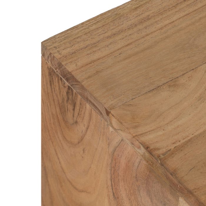 Mueble Tv Natural Madera De Acacia Salón 200 X 40 X 50 Cm