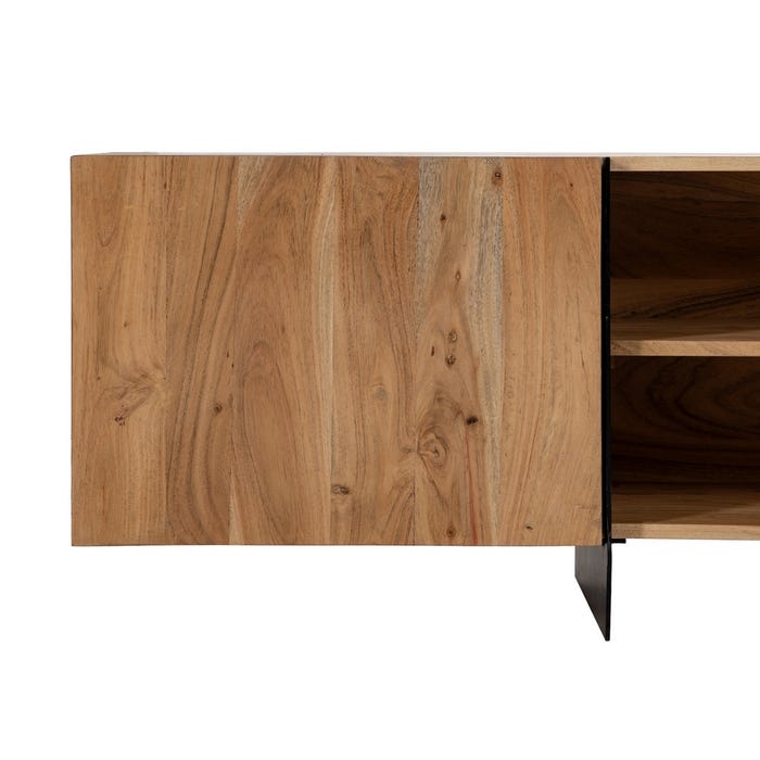 Mueble Tv Natural Madera De Acacia Salón 200 X 40 X 50 Cm
