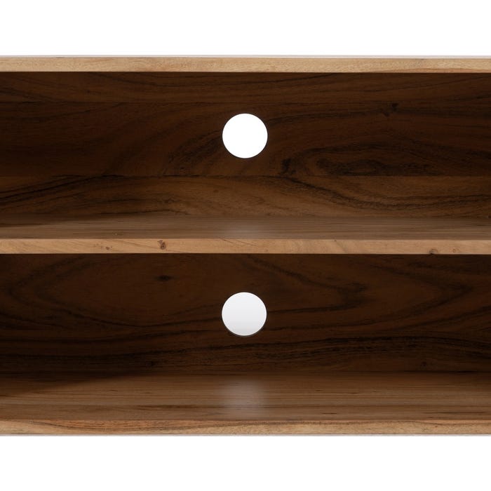 Mueble Tv Natural Madera De Acacia Salón 200 X 40 X 50 Cm