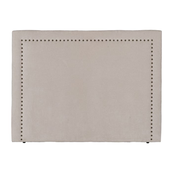 Cabeceira de tecido creme para quarto 165 x 7 x 125 cm