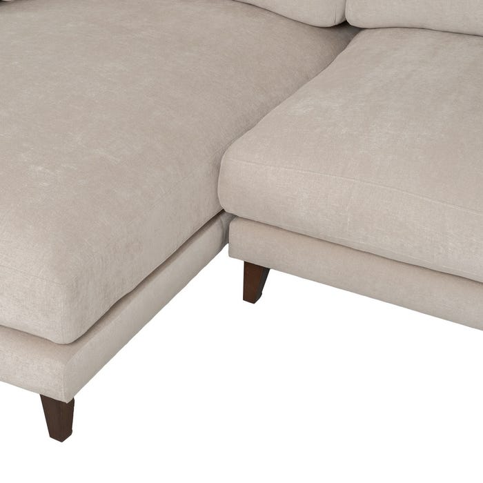 Sofá Chaise Longue Izquierda Crema 290 X 160 X 95 Cm