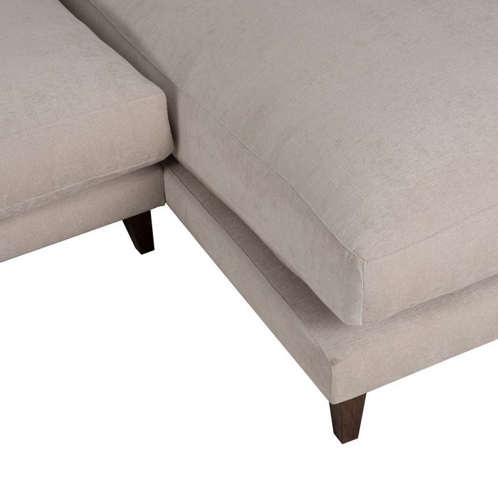 Sofá Chaise Longue Derecha Crema Tejido 290 X 160 X 95 Cm