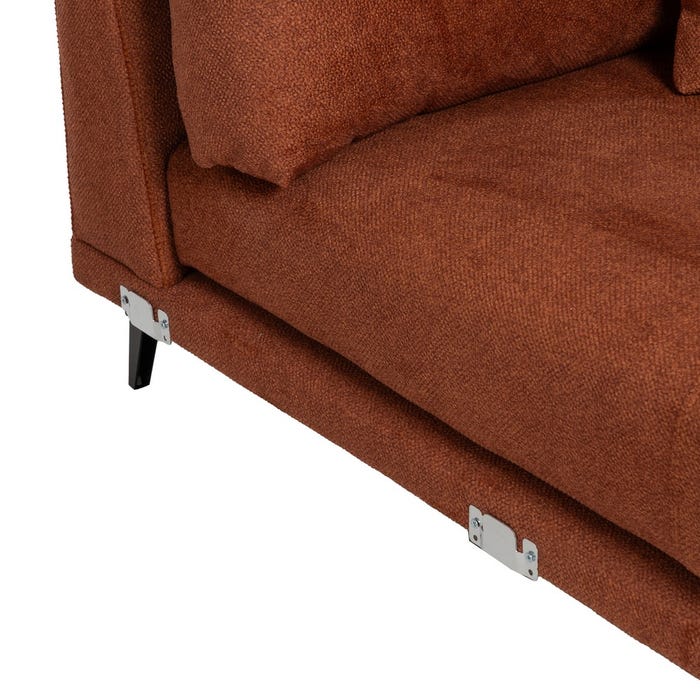 Sofá Chaise Longue Derecha Teja Tejido 284 X 173 X 100 Cm