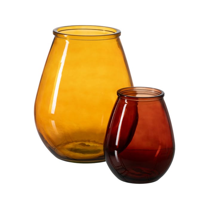Orange Recycled Glass Candle Holder 29 x 29 x 35.50 cm