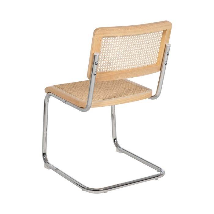 Cadeira de sala de estar em madeira natural e rattan 46 x 53 x 82,50 cm