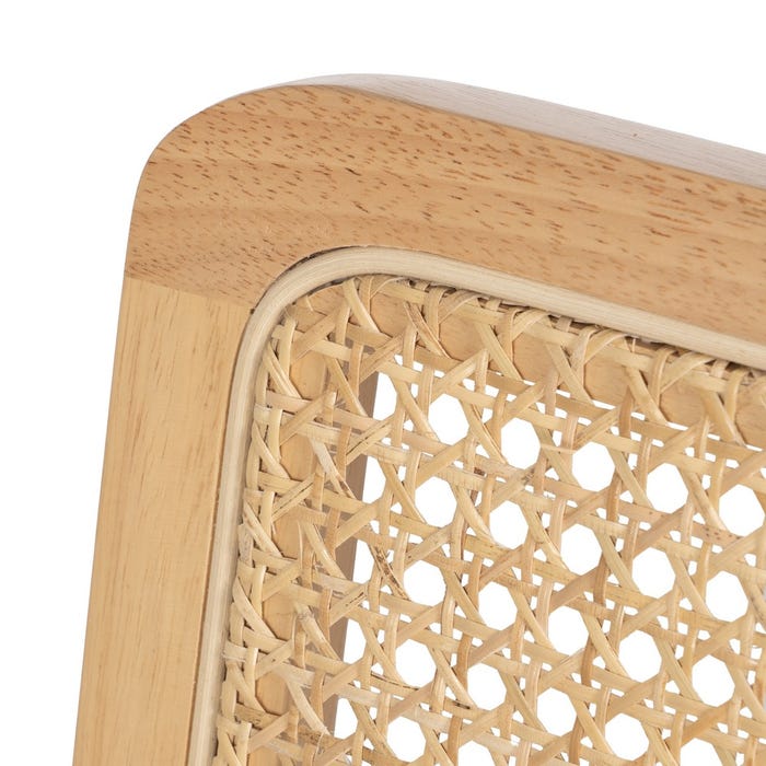 Cadeira de sala de estar em madeira natural e rattan 46 x 53 x 82,50 cm