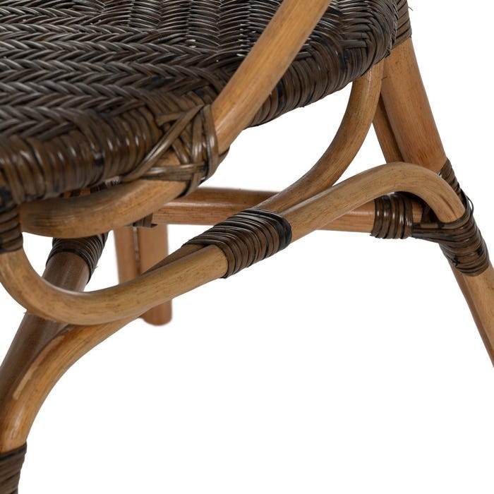 Natural-Black Wood Chair 50 X 57 X 91 Cm