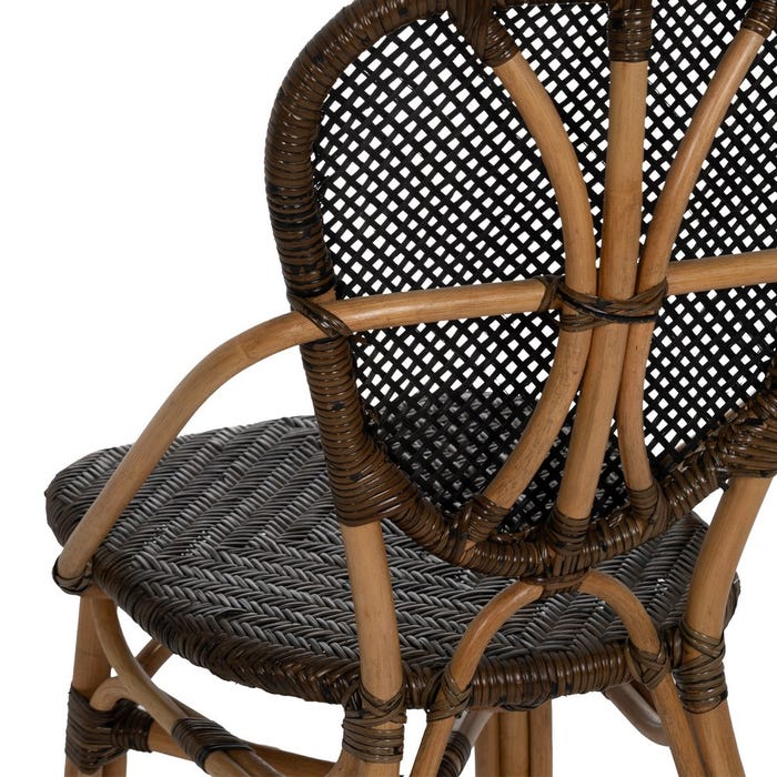 Natural-Black Wood Chair 50 X 57 X 91 Cm