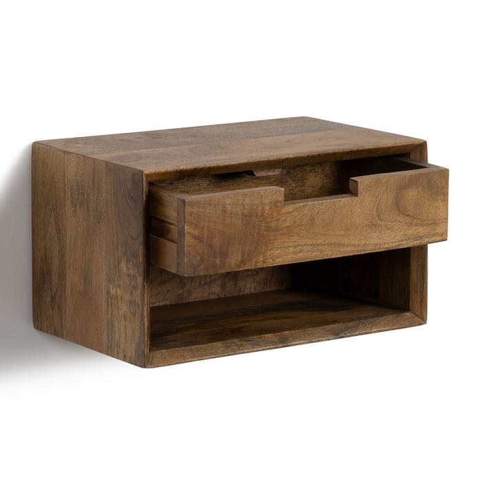 Mesita Flotante Miel Madera De Mango 40 X 25 X 23 Cm