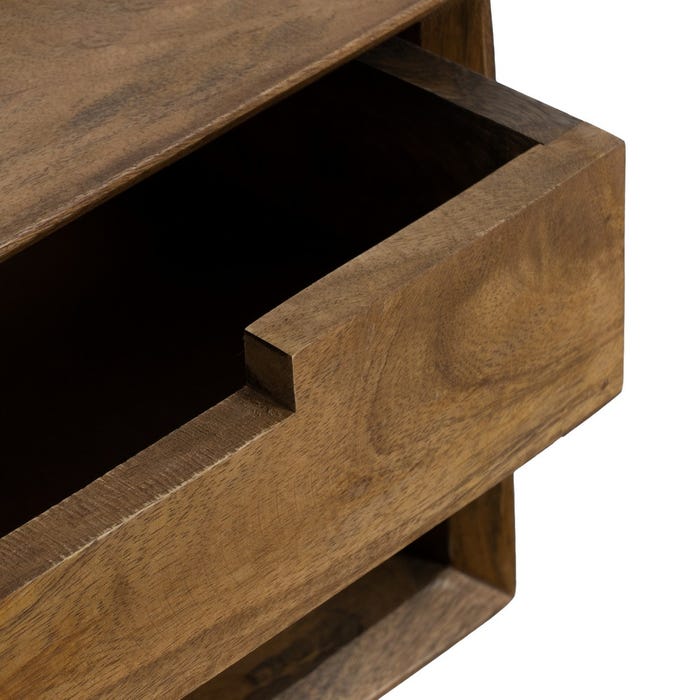 Mesita Flotante Miel Madera De Mango 40 X 25 X 23 Cm