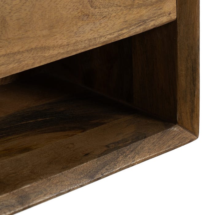 Mesita Flotante Miel Madera De Mango 40 X 25 X 23 Cm