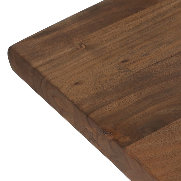 Mesa de Jantar em Madeira de Acácia Marrom 240 x 100 x 76 cm