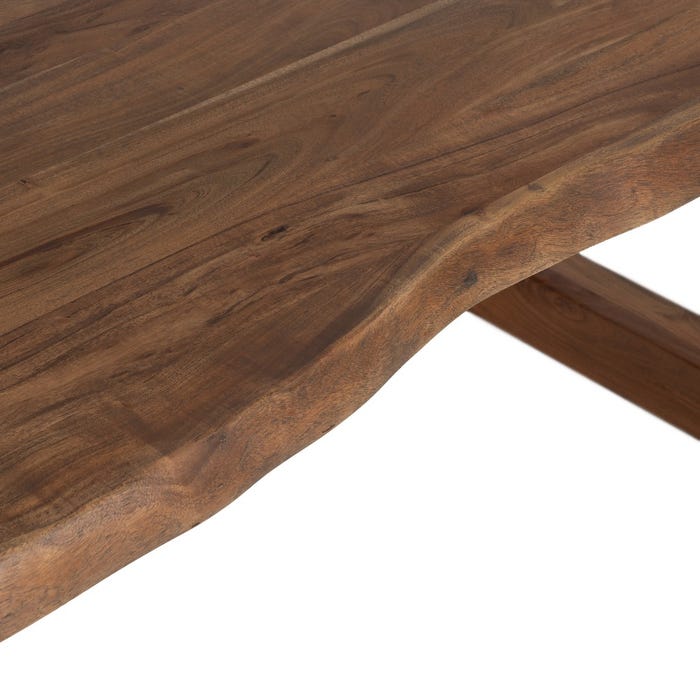 Mesa de Jantar em Madeira de Acácia Marrom 240 x 100 x 76 cm