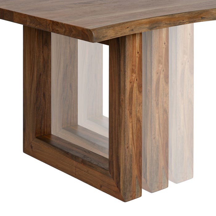 Mesa de Jantar em Madeira de Acácia Marrom 240 x 100 x 76 cm